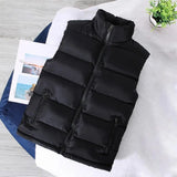 Eoior  White Vest Jacket Men Slim Fit Stand Collar Sleeveless Puffer Jackets Spring Autumn Casual Waistcoat Men Warm Coat Trends