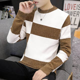 Eoior  Stylish O-Neck Knitted Spliced Loose Color Sweater Men's Clothing 2022 Autumn New All-match Casual Pullovers Korean Warm Tops