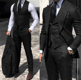 Brown Men Suit Business Office Jacket Pants Vest Three-Piece Set Slim Fit Outfit Wedding Tuxedo for Male Custom Costume Homme