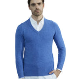 Eoior Cashmere Sweater Men Knitted Sweaters 100% Pure Merino Wool V-Neck Long-Sleeve Thick Pullover Winter Autumn Male Jumper Clothing