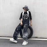 Korean Fashion  Ripped Jeans Pants Men Broken Holes Trousers Casual Soft Stylish Regular Baggy Straight Denim Trousers