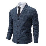 Spring Autumn Cardigan Men V Neck Knitted Sweater coats Solid Color Mens Casual Sweater Cardigan Jacket Slim Knitwear Tops Men