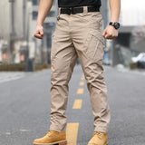 Eoior Cargo Pants Men Military Tactical Trousers Large Side Pockets Abrasion Scratch Resistant Male Pant Outdoor Traning Hiking Pants