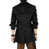 Eoior  Autumn And Winter Mens Mid-Length Trench Coat Elegant British Solid Color Coat Korean Style Double-Breasted Casual Trench Coat