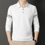 Eoior Spring and Autumn POLO Shirt Men's Leading Polo Neck Long Sleeve T-shirt Trend Bottoming Shirt Casual Solid Color Simple Top