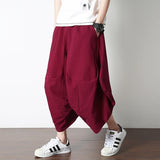 Eoior  Streetwear Harem Pants Men HipHop Drop Crotch Cotton Jogger Wide Leg Pants Trousers Men Chic Pantalones Hombre Calf -Lengt