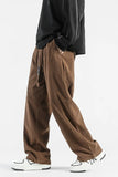 Men Casual Pants Loose Corduroy Straight Pants Elastic Waist Sweatpants Fashion Streetwear Men Sports Jogger Trousers