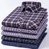 Eoior Plaid Shirts for Men Spring Autumn Casual Long Sleeve New Fashion Regular Fit Button Up Brushed Daily Outdoor Home Menswear