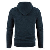 New Winter Mens Sweaters Hooded Fleece Cardigan Men Knitted Warm Sweatercoat Solid Casual Hooded Sweater Jacket Man