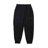 Eoior Prowow  Spring Autumn New Men Hip-Hop Style Sports Pants Black Harem Overalls with Multi-pocket Ribbon Casual Streetwear