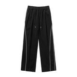 Men Sweatpants Side Stripe Baggy Pants Elastic Waist Sports Pants New Autumn Y2k Harajuku Wide Leg Pants Straight Trousers