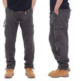 Eoior  New Men's Military Cargo Overalls Fashion Cotton Tactical Pants Male Multiple Pockets Baggy Straight Cargo Pants