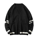 Eoior Autumn and winter cardigan sweater men ins Hong Kong wind loose lazy wind V-neck sweater Korean version of the trend everything