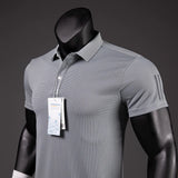 Eoior   Men's Polo Shirts Summer Quick-drying Sports Jerseys Polo Shirt Women Custom Design Breathable Lapel Reflective Stripe Tees