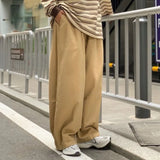 Cotton Baggy Pants Men Wide Leg Oversize Japenese Y2k Ankle-length Long Harem Trousers Casual Sport New