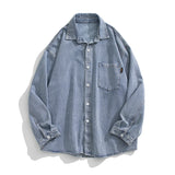 Eoior  Solid Color Denim Jacket Lapel Single-breasted Men's Oversized Jackets New Fashion Outwear Harajuku Male Casual Coats