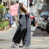 Eoior Men Jeans Wide Leg Denim Cargo jean pants Loose Straight Baggy Men's Jeans hip hop Streetwear Skateboard Neutral denim Trousers