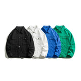 Eoior Lapel Men's Green & White Denim Jacket Baggy Casual Trend Street Hip Hop Oversized Jean Coat Blue White Green Black 5xl