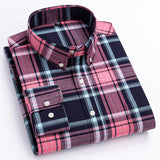 Eoior New in shirt100%cotton long sleeve shirts for men slim fit casual shirt fashion vintage streetwear elegant soft plaid clothes