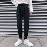 Eoior  28-38 Size Fashion Men Casual Suit Pants Korean Slim Classic Harem Pants Wild Vintage Loose Solid High Quality Blazer Trousers