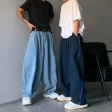 Straight Jeans Men Blue Loose Denim Trousers Neutral Y2K Jean Streetwear Casual Wide Jeans Mans Pants Men Baggy Hip Hop