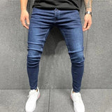 Eoior  New Men's Stretchy SKinny Jeans Solid Color Slim Fit Casual Pants Fashion Mens Designer Clothes Streetwear Denim Trousers