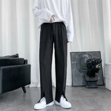 Spring/Summer Black Suit Pants Men Fashion Society Mens Dress Pants Korean Loose Straight Pants Mens Office Formal Trousers