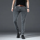 Eoior Brand Clothing Men Jeans Grey Elasticity Slim Skinny Business Casual Classic Edition Type Comfortable Male Denim Pants