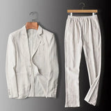 Man Blazer Thin Linen Suit For Men Thin Style Summer Pants Loose Casual Mens Suits Jacket And Trousers New Spring Autumn