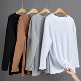 Eoior 9.9oz 280gsm High Qualtity Oversized Heavy T-shirt for Men Long Sleeve 100%Cotton Harajuku Tops Tees