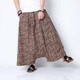 Eoior   Men's Loose Crossover Pants Chinese Style Retro Casual Wide Leg Pants Large Size Men's Graphic Trousers Hip Hop Clothing