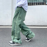 Eoior Harajuku Style Straight Jeans Men's Y2k Streetwear Trend Green Purple Trousers Casual Baggy Wide Leg Jeans Denim Pants