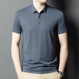 Eoior  Men's Dark Pattern Polo Shirt, Golf Shirt, Sweat-Absorbent, Breathable, Quick-Drying, Elastic, Slim Fit, Summer