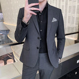 New high quality Men's suit (suit + trousers) High quality fashion Korean version slim party groom dress two-piece set M-4X