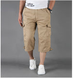 Eoior  Summer New Fashion Men's Overalls Men's Loose Casual Straight Leg Pants Cropped Pants