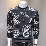 Eoior  Fashion O-Neck Casual Long Sleeve Printed Sweatshirts Men's Clothing 2024 Spring New Loose Korean Tops All-match Sweatshirts