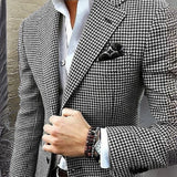 Eoior Plaid Wedding Blazer for Men Notched Lapel Suit Jacket 2024 Fashion Formal Coat In Stock