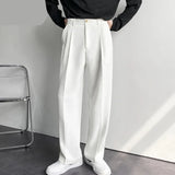 Autumn New Straight Suit Pants Loose Casual Men's High Street Wide Leg Korean Fashion Male Trousers 