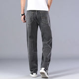 Eoior 6 Colors Spring Summer Men's Thin Straight-leg Loose Jeans Classic Style  Advanced Stretch Baggy Pants Male Plus Size 40 42 44