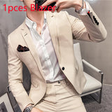 25 Colors Blazer S-7XL New Wedding Dress Formal Business Slim Mens Suit Jacket Plaid Striped Solid Color Blazer 1 Pcs