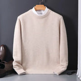 Eoior  Cashmere Sweater O-neck Pullovers Men's Loose Oversized M-5XL Knitted Bottom Shirt Autumn Winter New Korean Casual Men Top