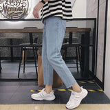 Eoior  New Men's Casual Jean Pants Brand Spring Streetwear Wide Leg Pants Fashion Hip Hop Straight Casual Men Denim Trousers L54