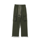 Eoior  Corduroy Fabrics Hip Hop Cargo Pants Side Pockets Men's Trousers Fashion Streetwear Large Size Male Casual Pant