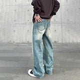 Wide Leg Jeans Men Baggy Straight-leg Vintage Streetwear Y2k Trousers Autumn Hip Hop Oversized Street Fashion Winter Denim Pants