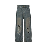 Streetwear Baggy Washed Hole Wide Leg Jeans for Men and Women Y2k Pantalones Hombre Denim Trousers Oversized Ripped Cargo Pants