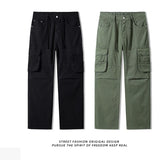 New Autumn Tactical Men Cargo Pants Cotton Overalls Outdoor Work Trousers Solid Color Slim Fit Streetwear Harajuku Trousers