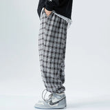 Eoior Men's Plaid Pants Fashion Casual Sweatpants Men Spring Joggers Male Elastic Waist Trousers Mens Jogging Pants Plus Size 8XL