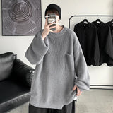 Eoior  Mens Sweaters Casual Hip Hop Oversize Knitted Pullovers  Trendy Style