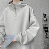 Eoior Turtleneck Hoodie Zipper Pullovers Streetwear Hip Hop Hooded Sweatshirt Men Clothing Korean Couples Harajuku Coat