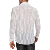 Fashion Men's Mesh Transparent Baggy Shirt Top Sexy Long-Sleeved V-Neck  Single Breasted Sheer Chiffon Shirt Tops Man Clothing